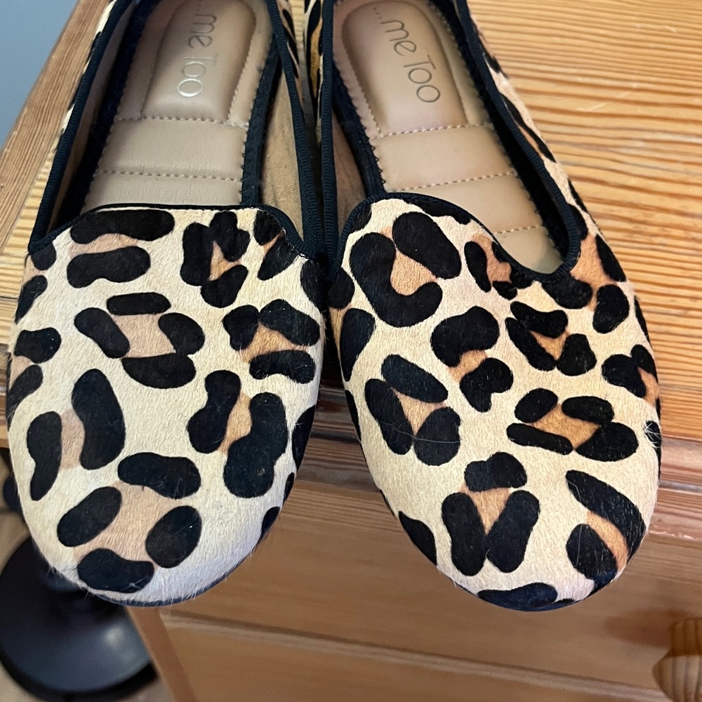 Me Too Genuine Cow Fur Leopard Flats Sz 8 NWOB - Picture 3 of 9